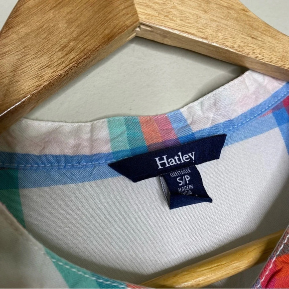 Hatley White Southern Plaid The Abbey Lyocell Mini Shirt Dress Size Small - Picture 6 of 11